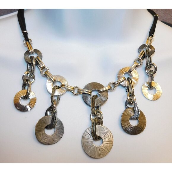 Gothic Industrial Brutalist Washer Necklace - Picture 3 of 4